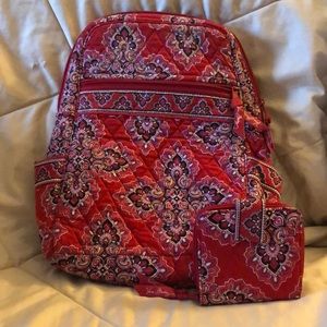 RETIRED Vera Bradley Frankly Scarlet Pack & Wallet